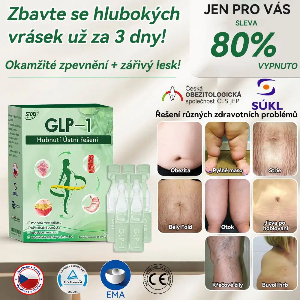 🌿 Oficiální obchod ČR | STDEI® GLP-1 8-v-1 Fit & Vital Řešení (Jednou denně, viditelné změny za 7 dní) ✅ Obezita, kardiovaskulární zdraví, cukrovka, spánková apnoe, zdraví střev, problémy se klouby a další.